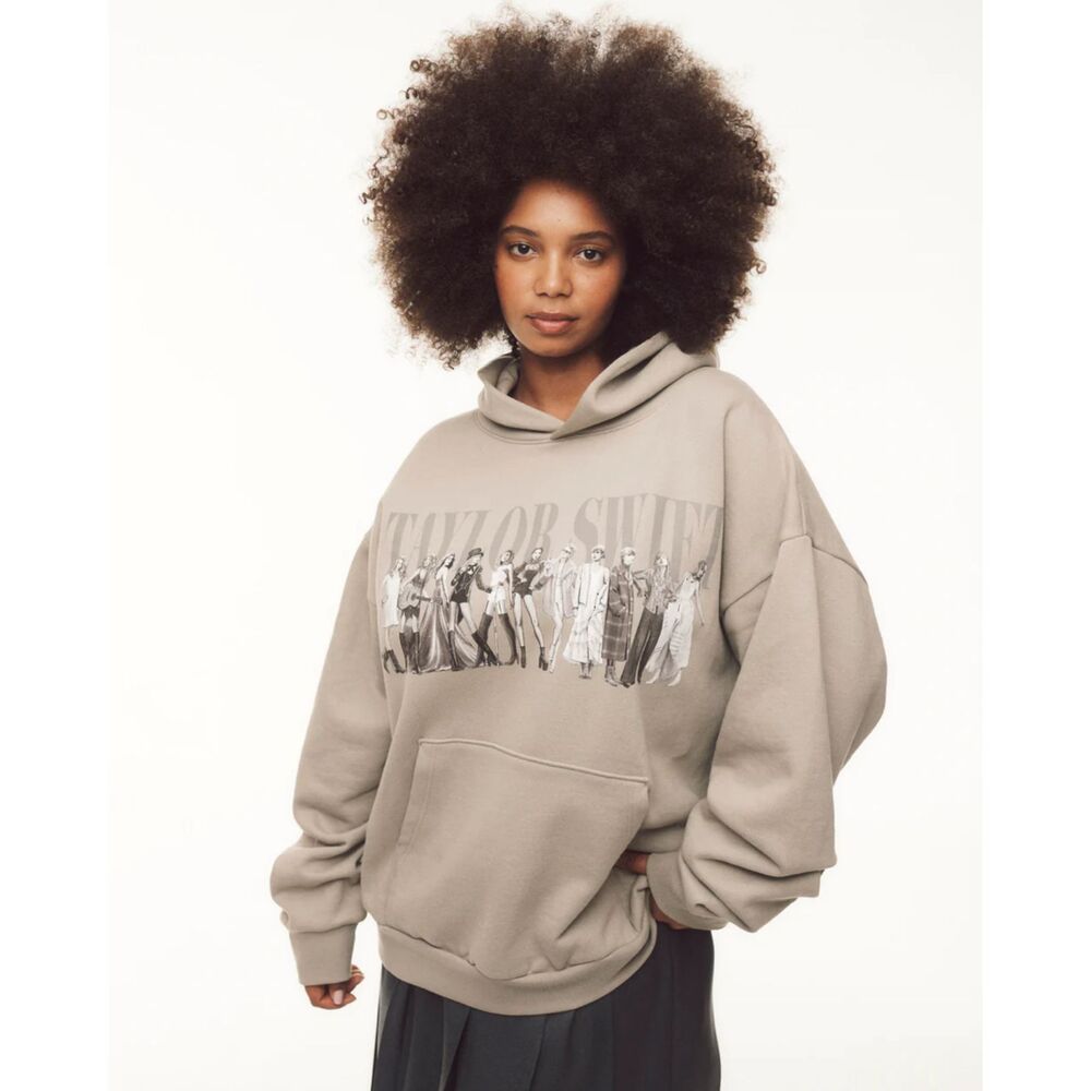 Taylor Swift The Tortured Poets Department Eras Beige Hoodie - Size X-Small